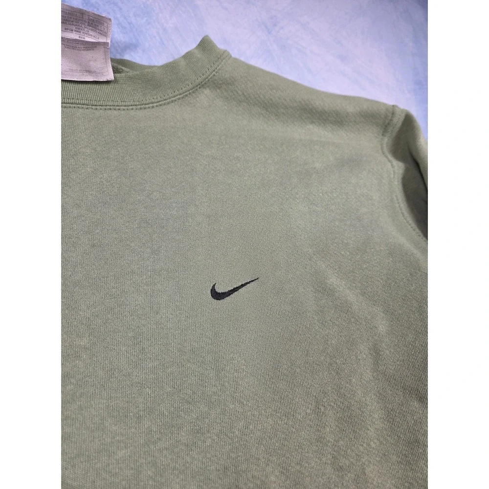 Vintage Nike Mini Swoosh Men's Sweatshirt L Sage Green Crewneck Y2K Fleece